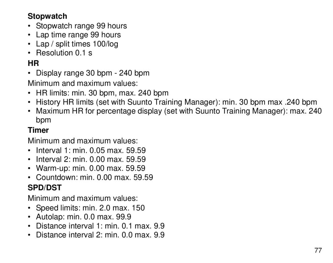 Suunto T6 manual Timer, Spd/Dst 