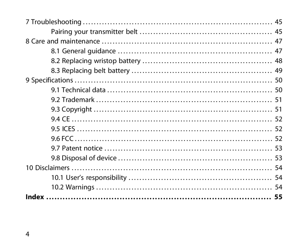 Suunto T6D manual Index 