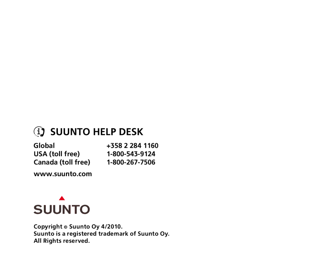 Suunto T6D manual Suunto Help Desk 