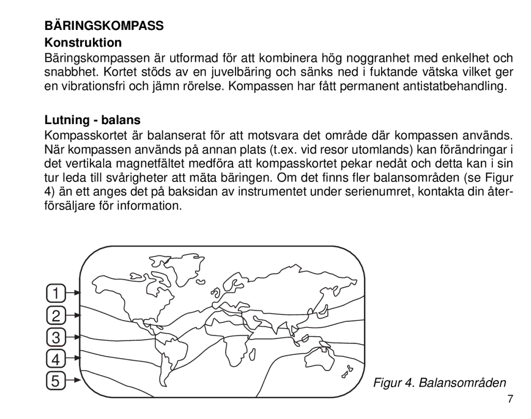 Suunto Tandem manual Bäringskompass, Konstruktion, Lutning balans 