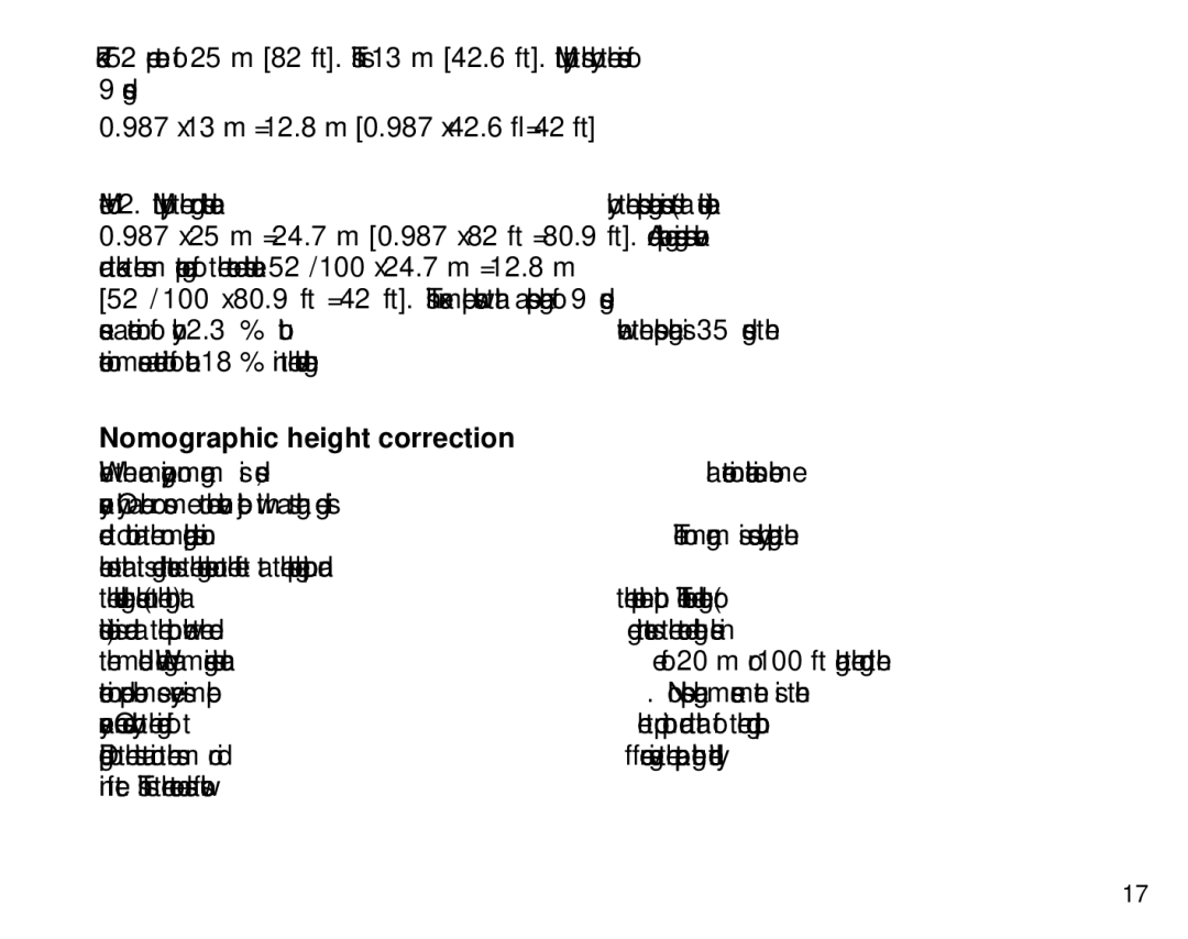 Suunto Tandem manual Nomographic height correction 