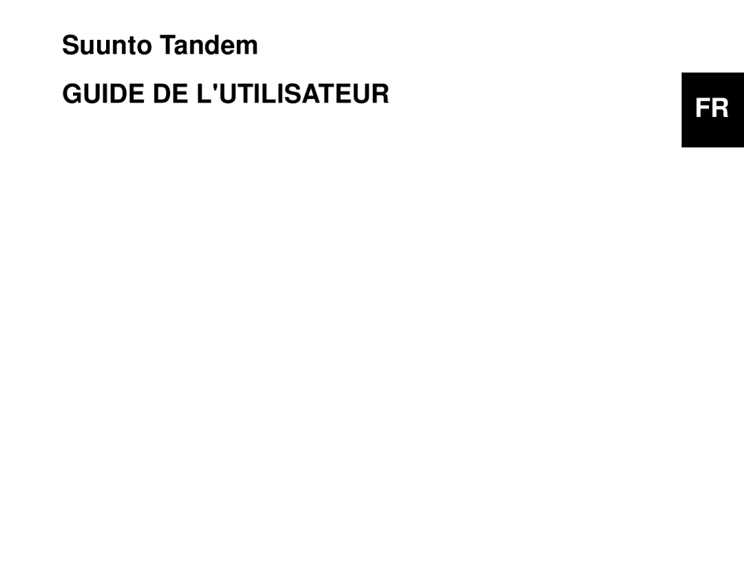 Suunto Tandem manual Guide DE Lutilisateur 