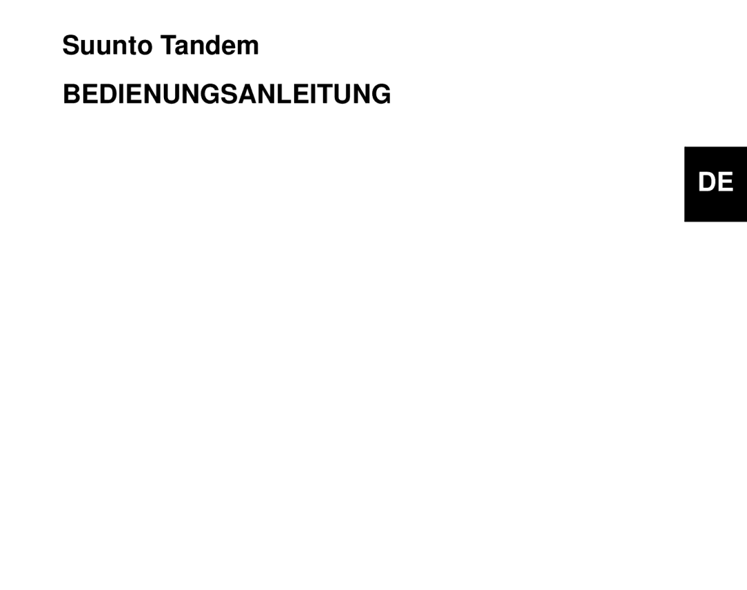 Suunto Tandem manual Bedienungsanleitung 