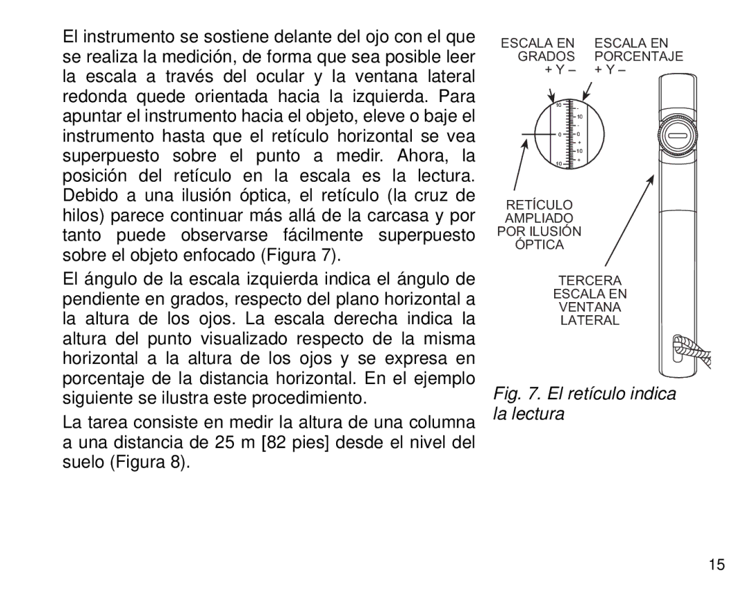 Suunto Tandem manual El retículo indica la lectura 