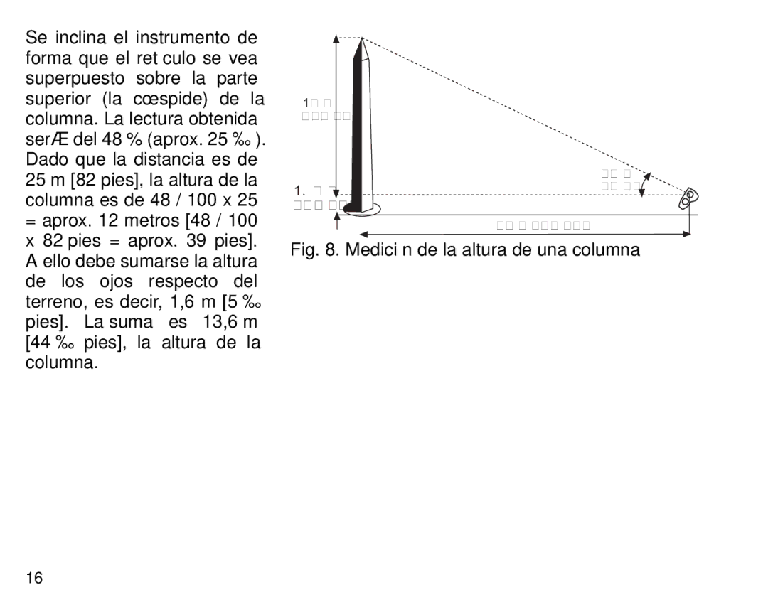 Suunto Tandem manual Medición de la altura de una columna 