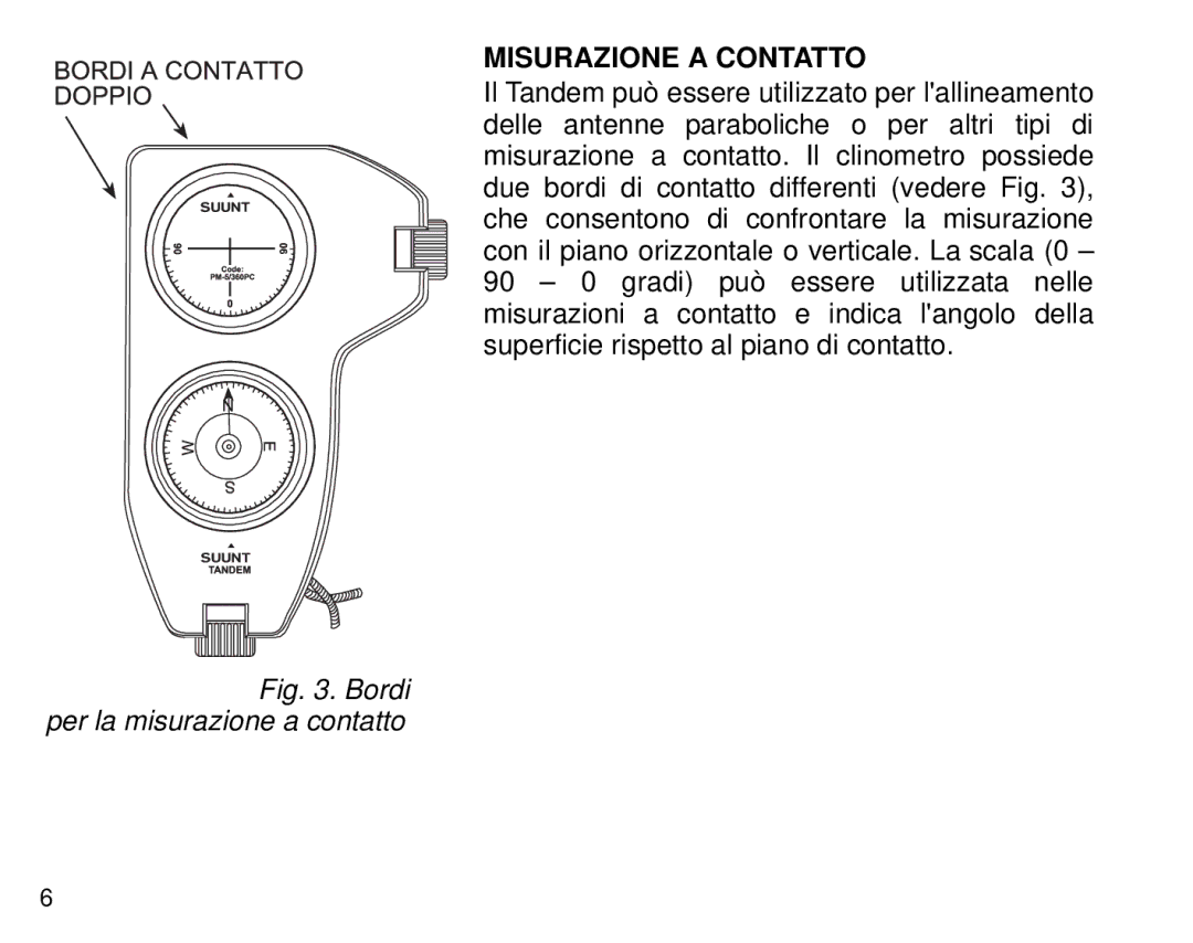 Suunto Tandem manual Misurazione a Contatto, Bordi per la misurazione a contatto 