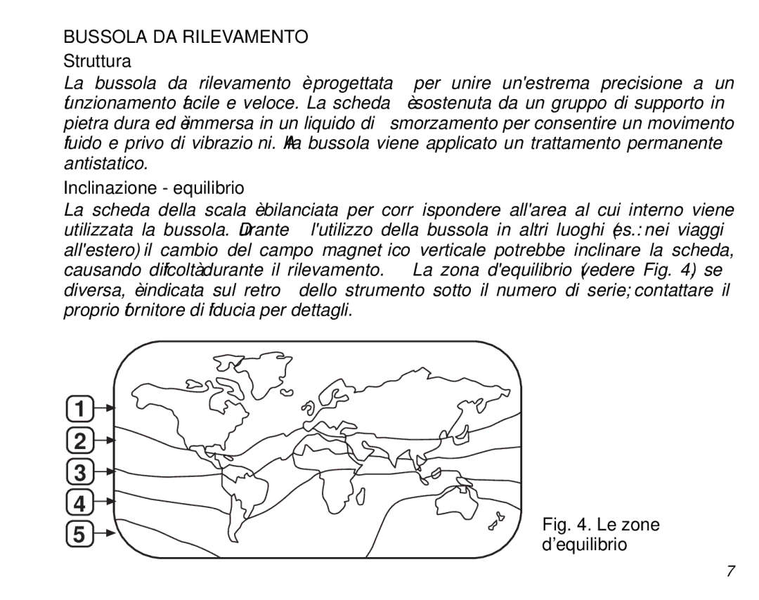 Suunto Tandem manual Bussola DA Rilevamento, Struttura, Inclinazione equilibrio 