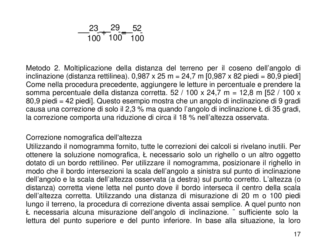 Suunto Tandem manual Correzione nomografica dellaltezza 