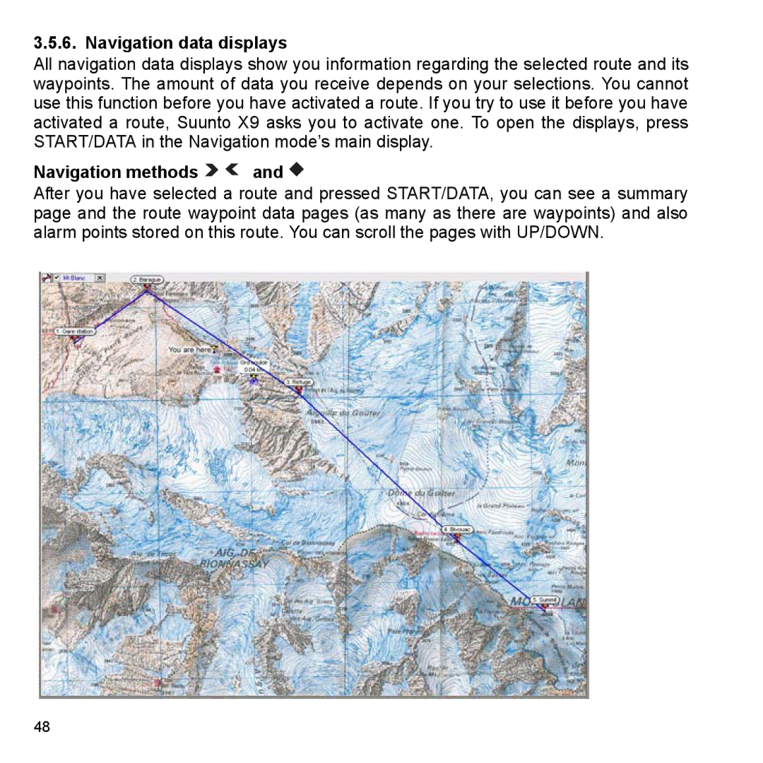 Suunto X9_en manual Navigation data displays, Navigation methods 