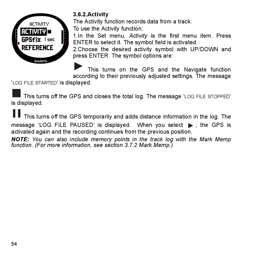 Suunto X9_en manual Activity 