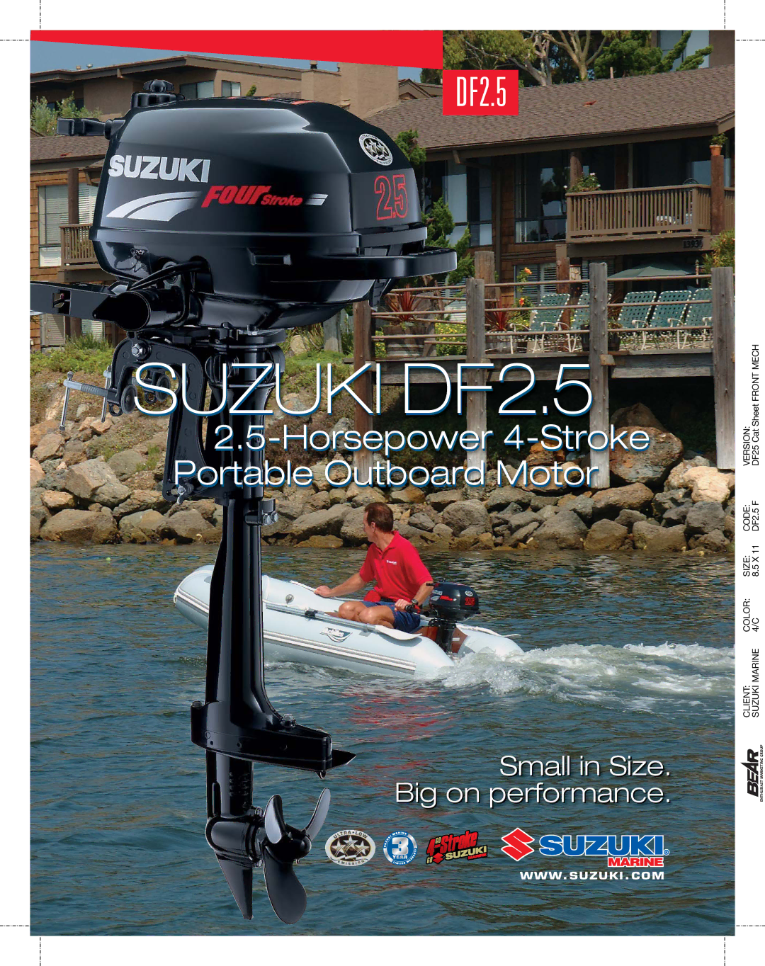 Suzuki manual Suzuki DF2.5, Horsepower 4-Stroke Portable Outboard Motor 