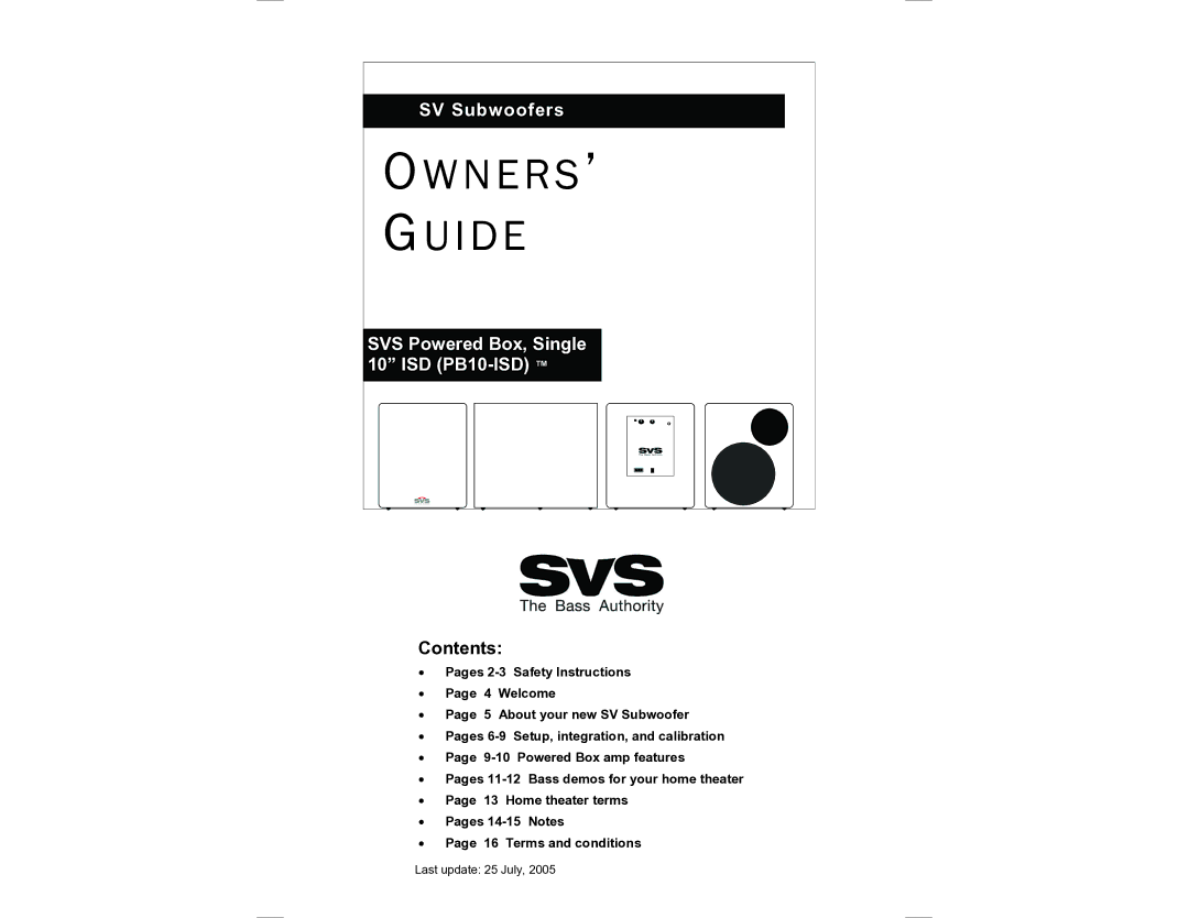 SV Sound PB10-ISD manual I D E 