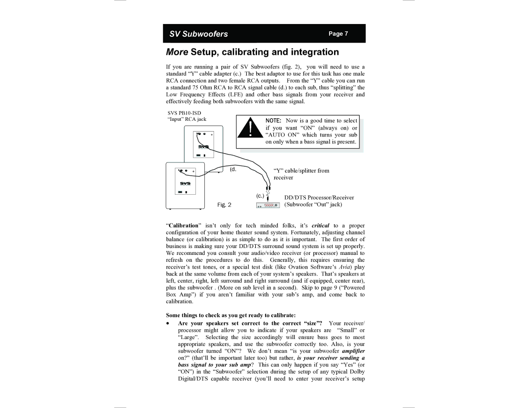 SV Sound PB10-ISD manual More Setup, calibrating and integration 