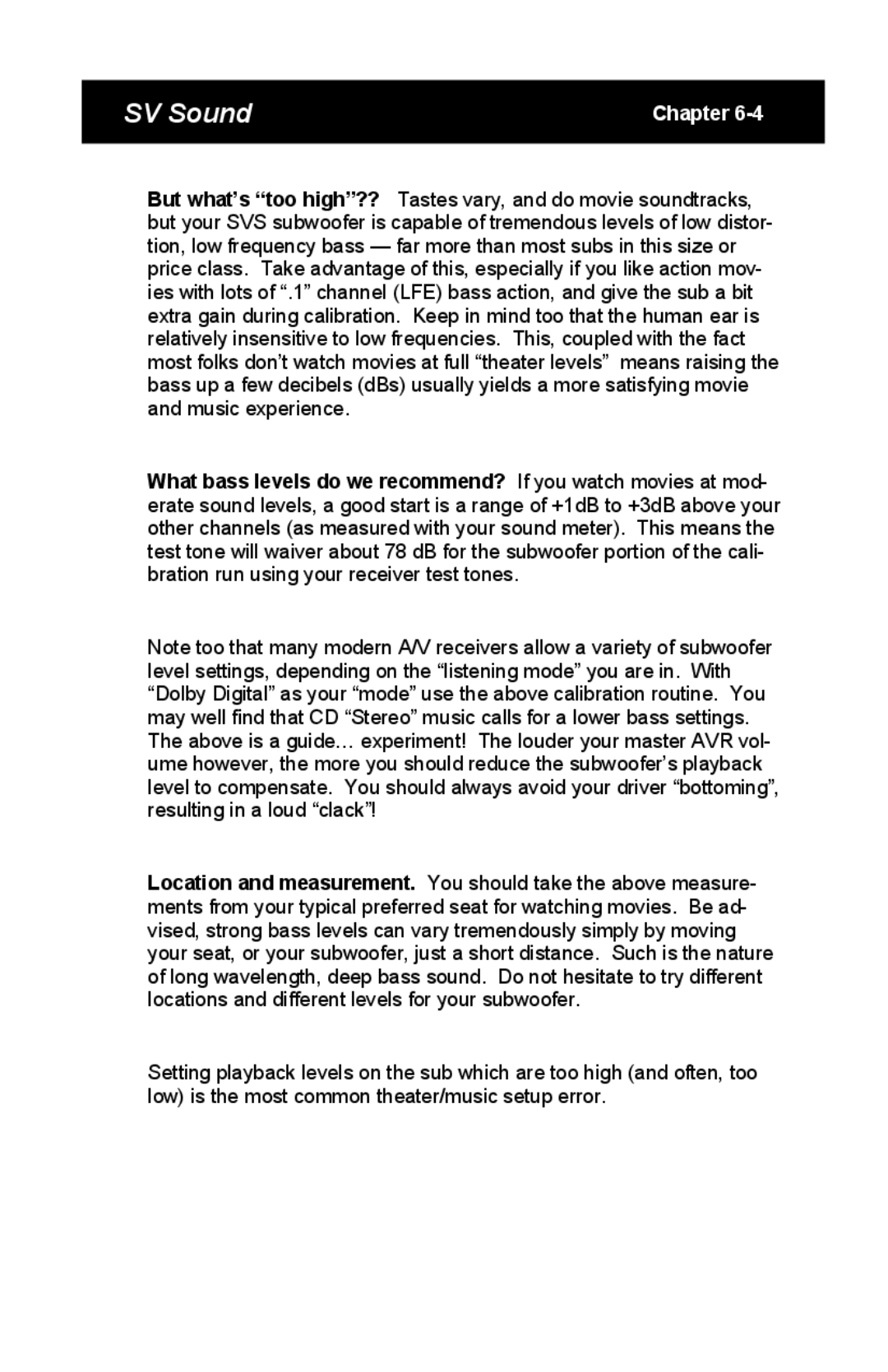 SV Sound PB13 specifications PageChapter11 