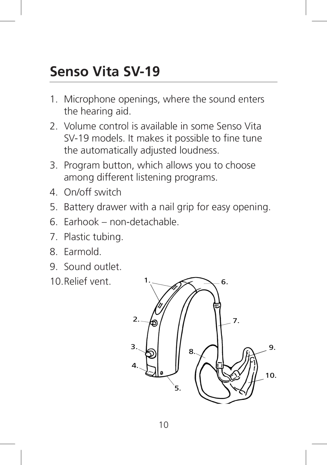 SV Sound manual Senso Vita SV-19 