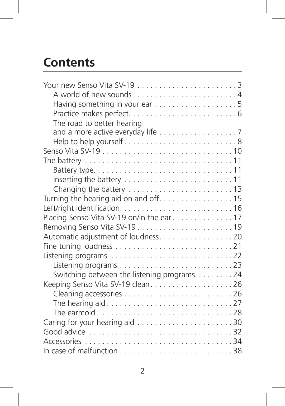 SV Sound SV-19 manual Contents 