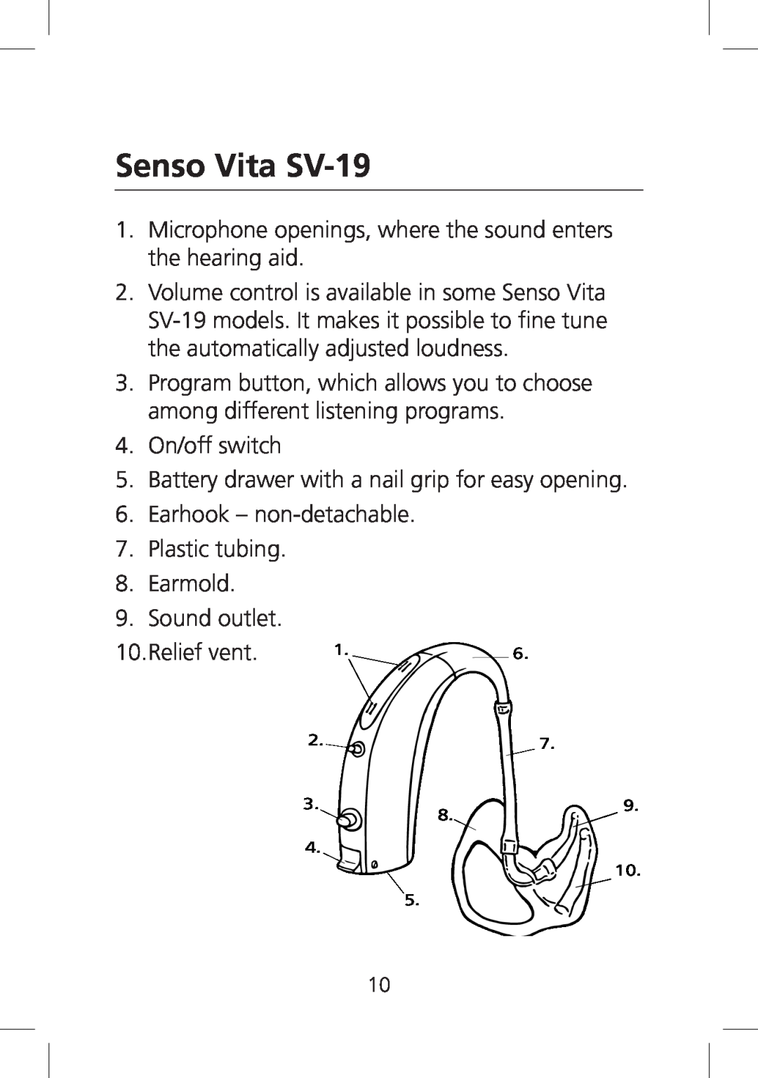 SV Sound manual Senso Vita SV-19 