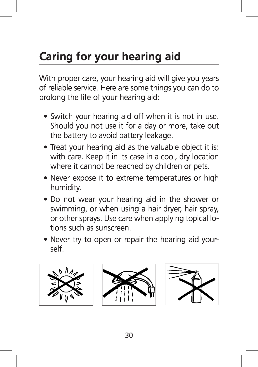 SV Sound SV-19 manual Caring for your hearing aid 