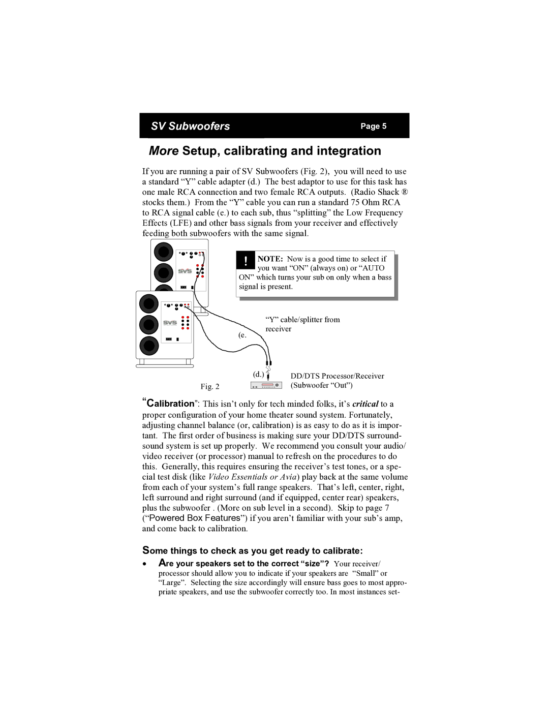 SV Sound SVS PB1-Plus manual More Setup, calibrating and integration, Some things to check as you get ready to calibrate 