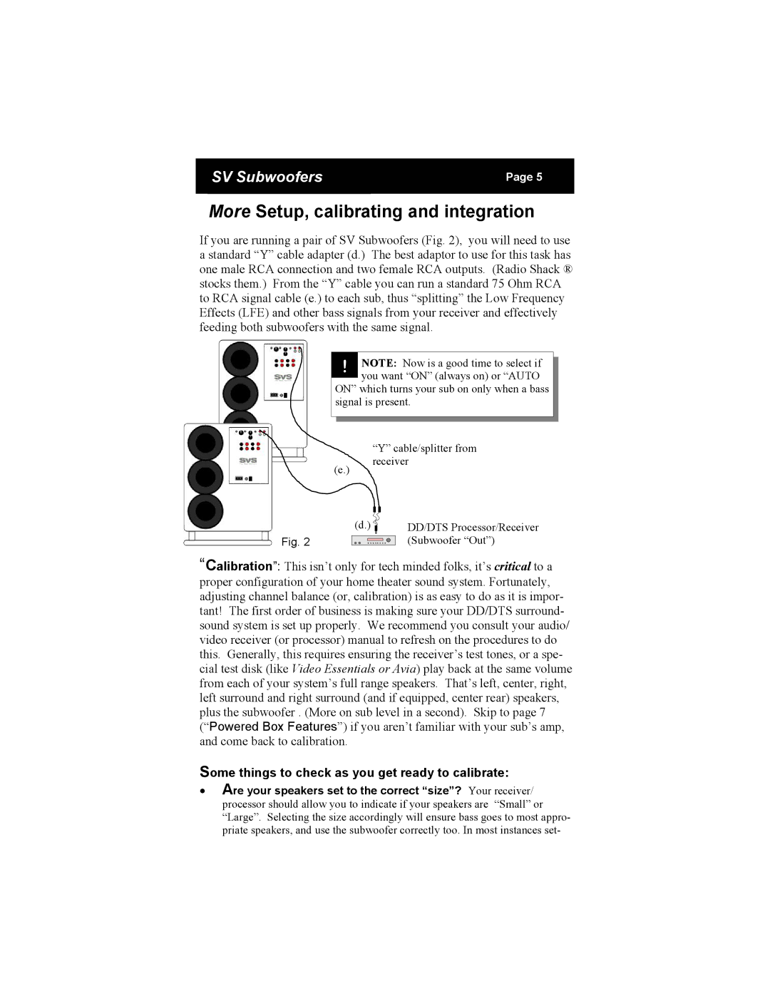 SV Sound SVS PB2-Ultra manual More Setup, calibrating and integration, Some things to check as you get ready to calibrate 