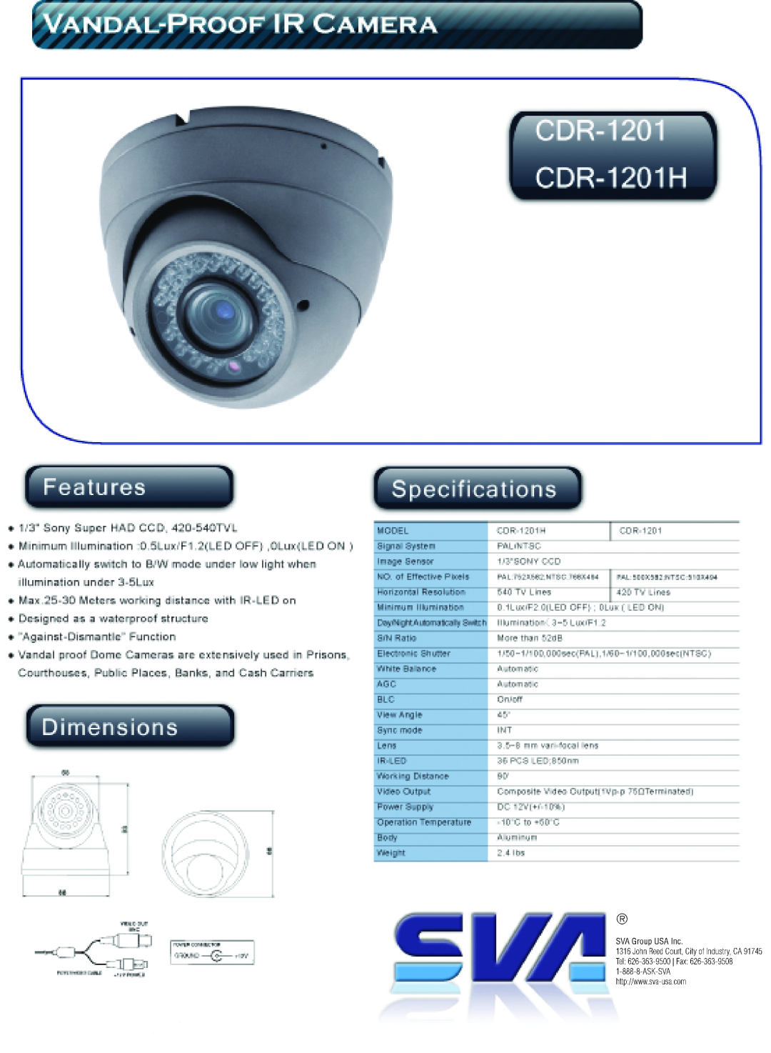 SVA CDR-1201H manual 