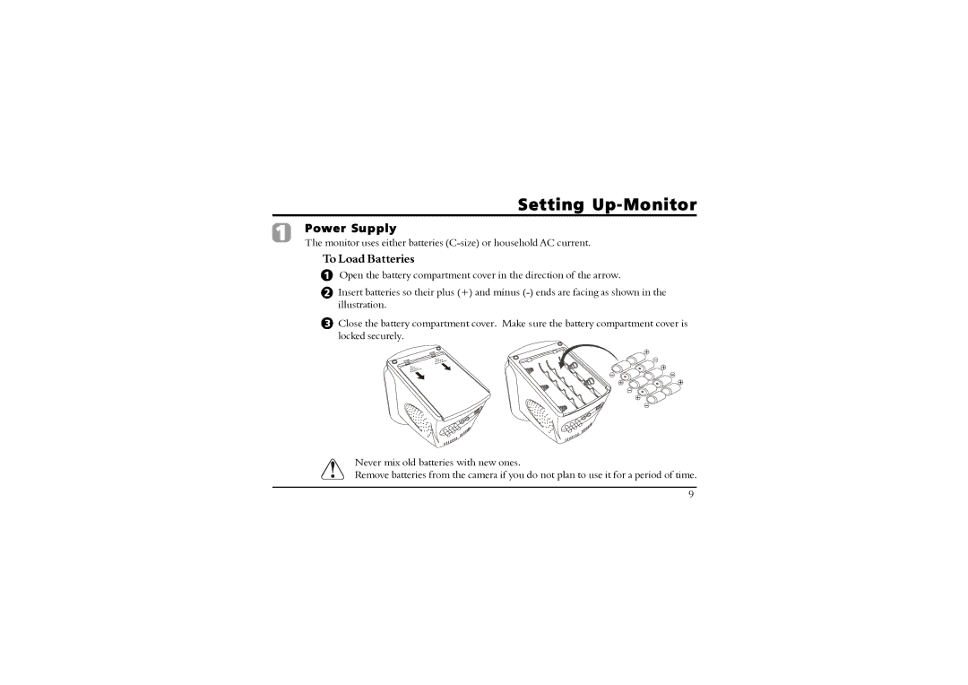 SVAT Electronics 2.4 GHz Wireless B/W Security System manual Setting Up-Monitor 