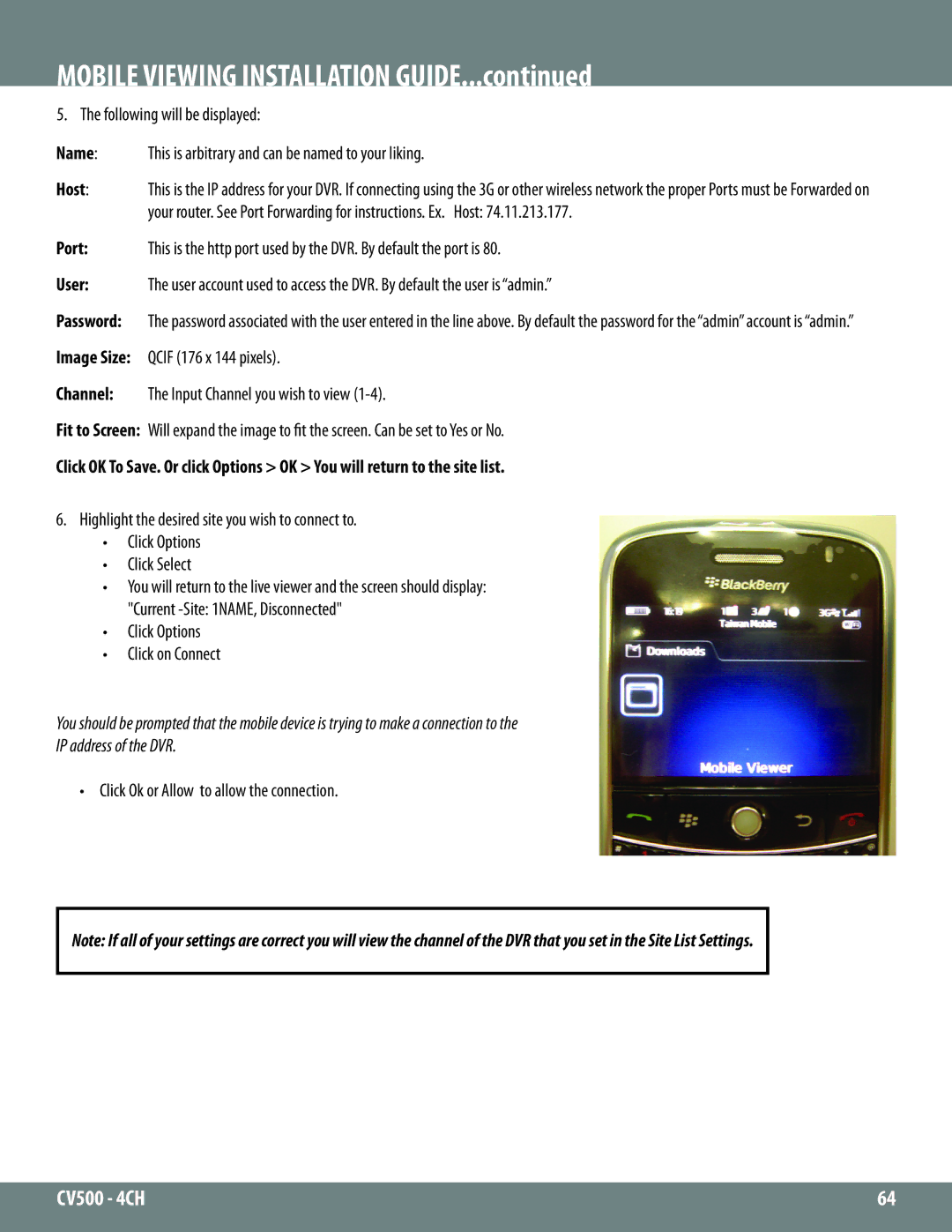 SVAT Electronics 2CV500 - 4CH instruction manual Click Options Click on Connect 