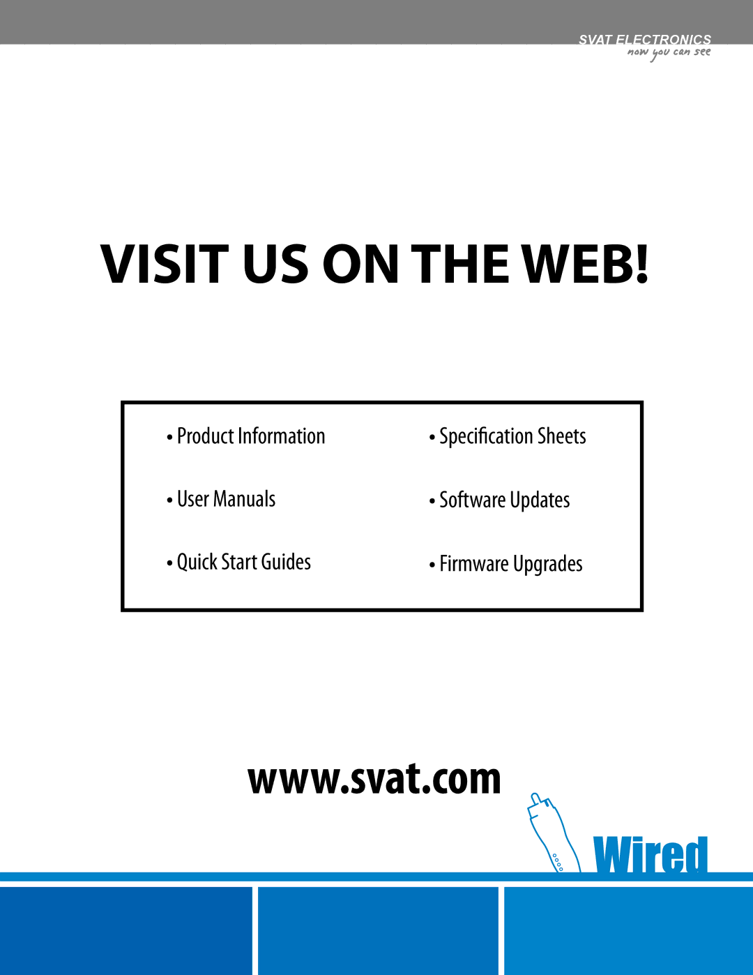 SVAT Electronics CLEARVU10 instruction manual Visit US on the WEB 