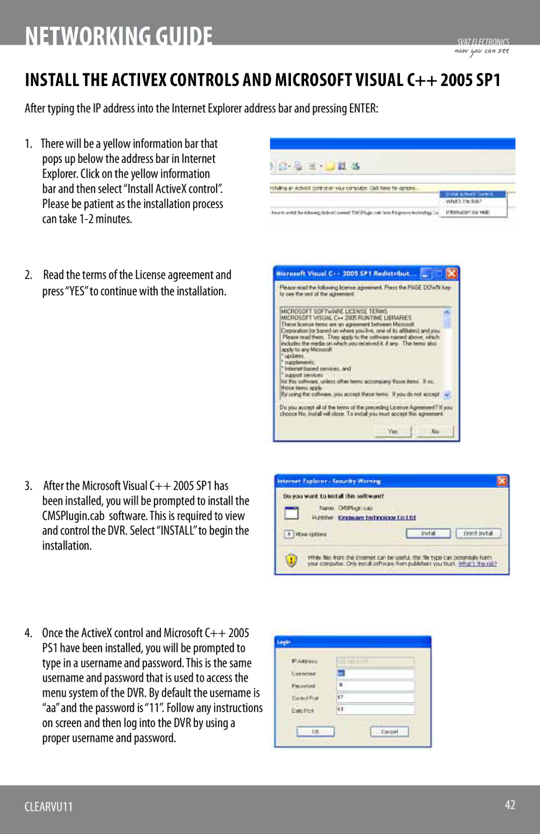 SVAT Electronics CLEARVU11 instruction manual Networking Guide 