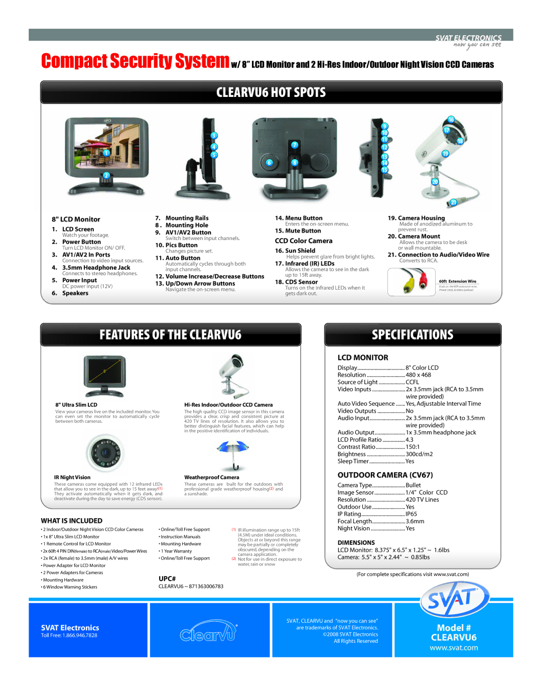 SVAT Electronics warranty CLEARVU6 HOT Spots 