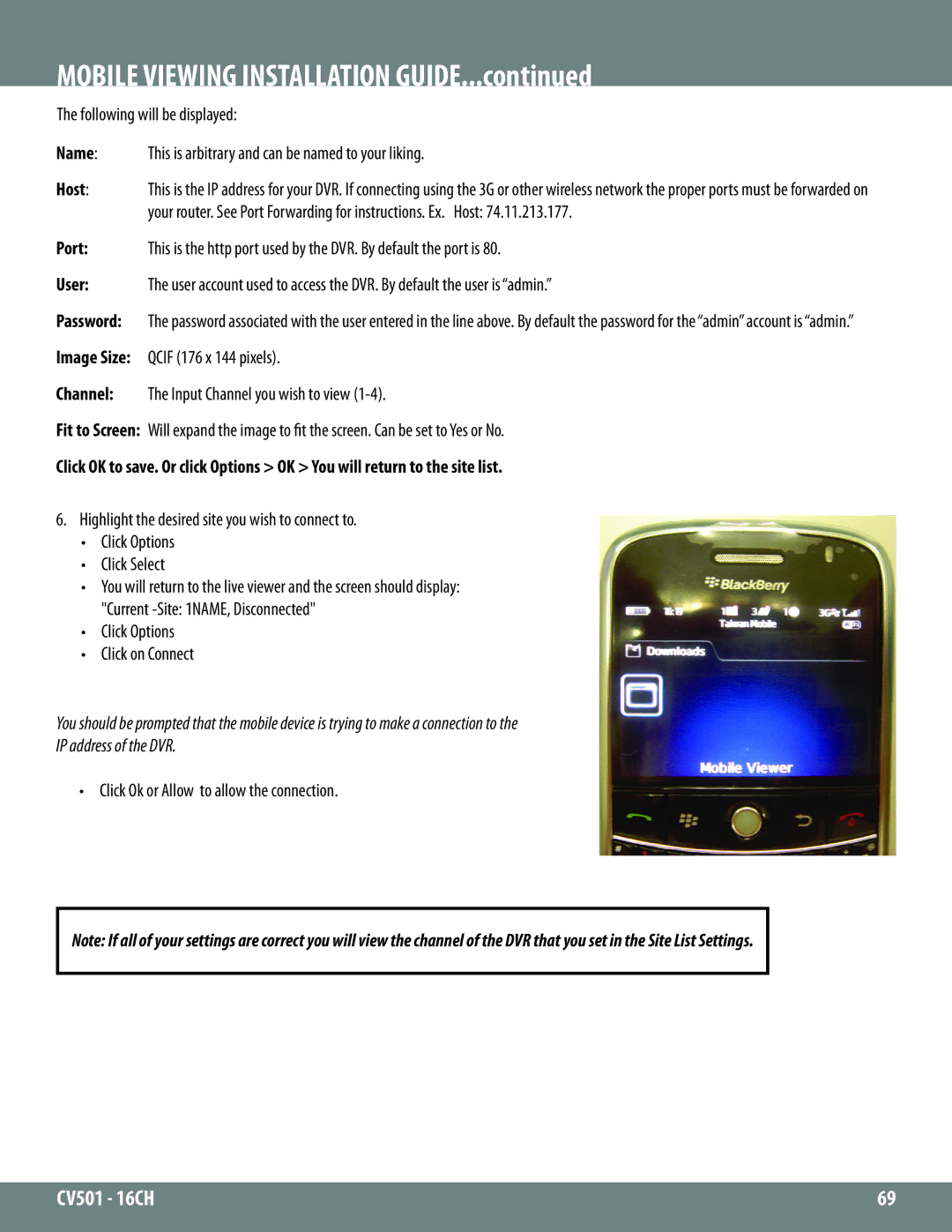 SVAT Electronics CV501 - 16CH instruction manual Click Options Click on Connect 