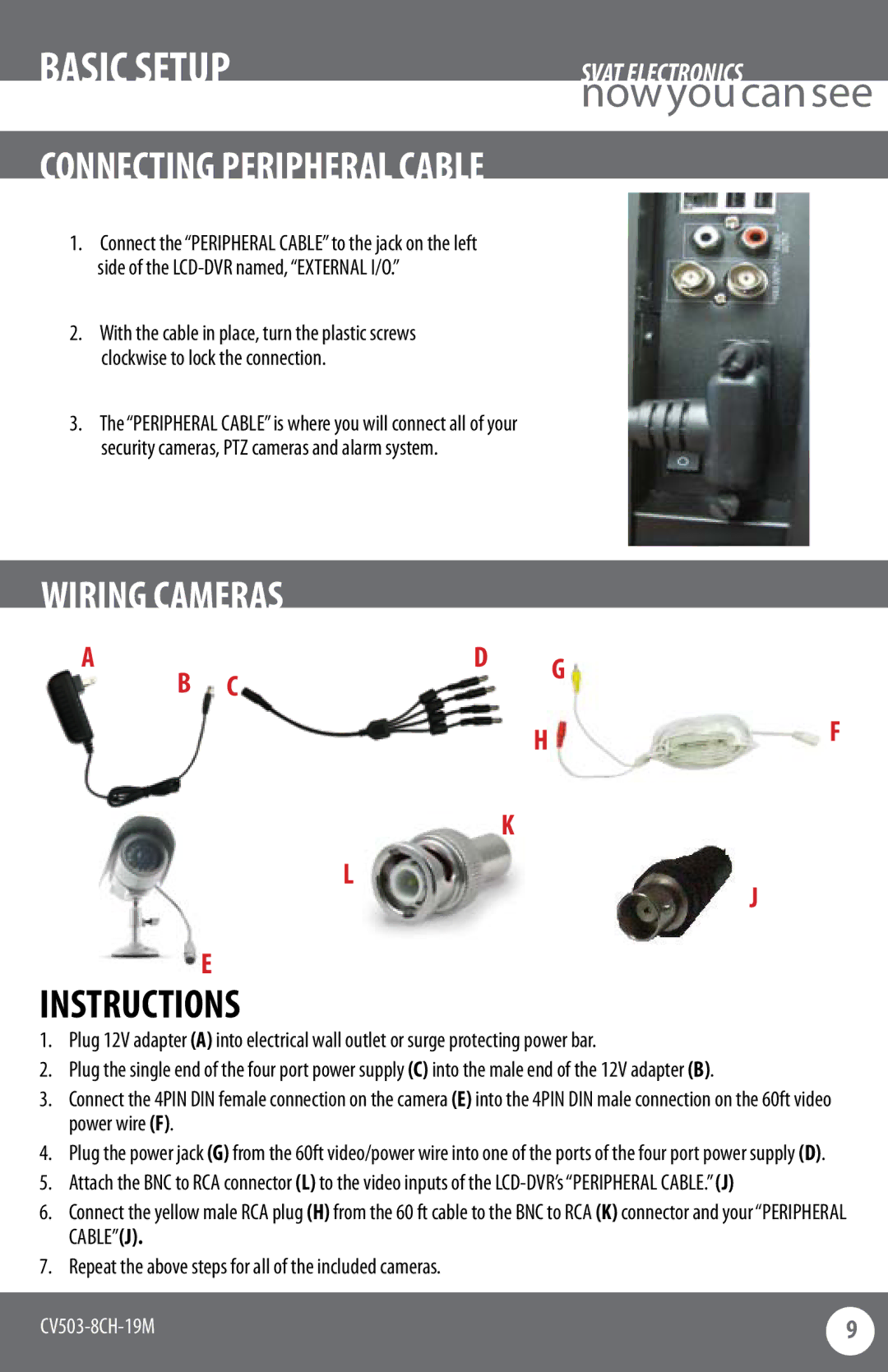 SVAT Electronics CV503-8CH instruction manual Basic Setup, Instructions 