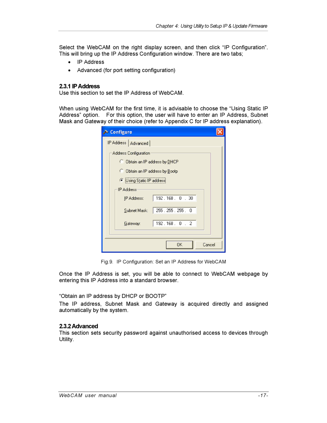 SVAT Electronics IP300, IP200, IP100 user manual IPAddress, Advanced 