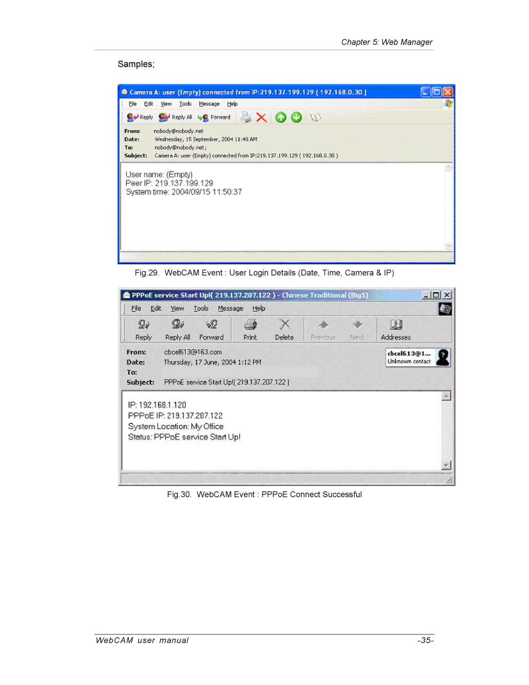 SVAT Electronics IP300, IP200, IP100 user manual Samples 