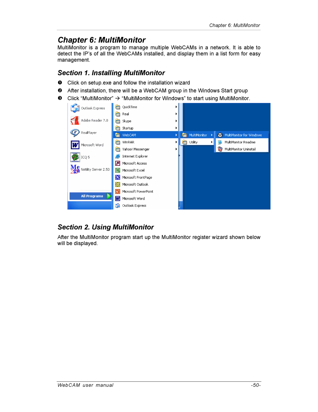 SVAT Electronics IP300, IP200, IP100 user manual Installing MultiMonitor 