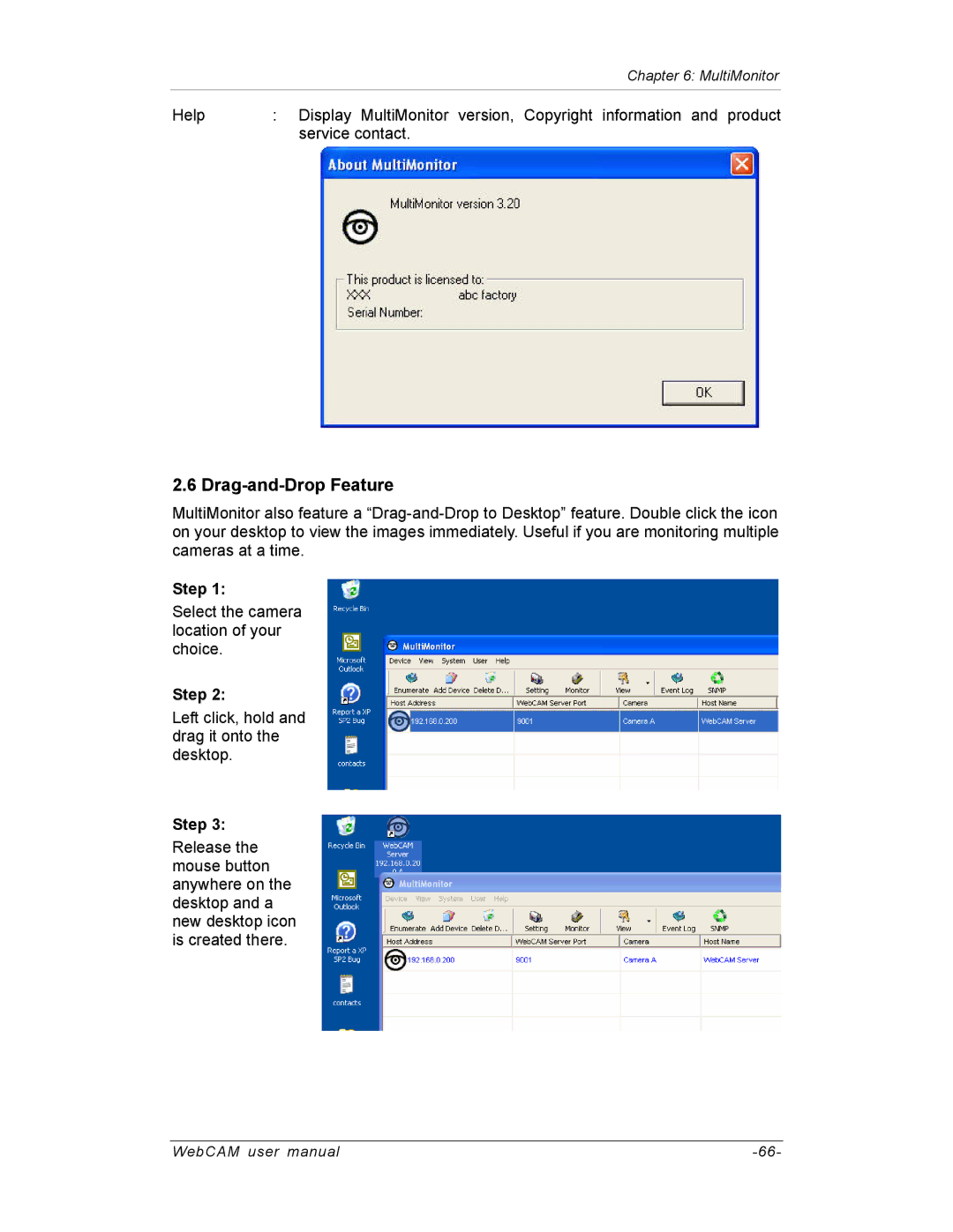 SVAT Electronics IP200, IP100, IP300 user manual Drag-and-Drop Feature, Step 