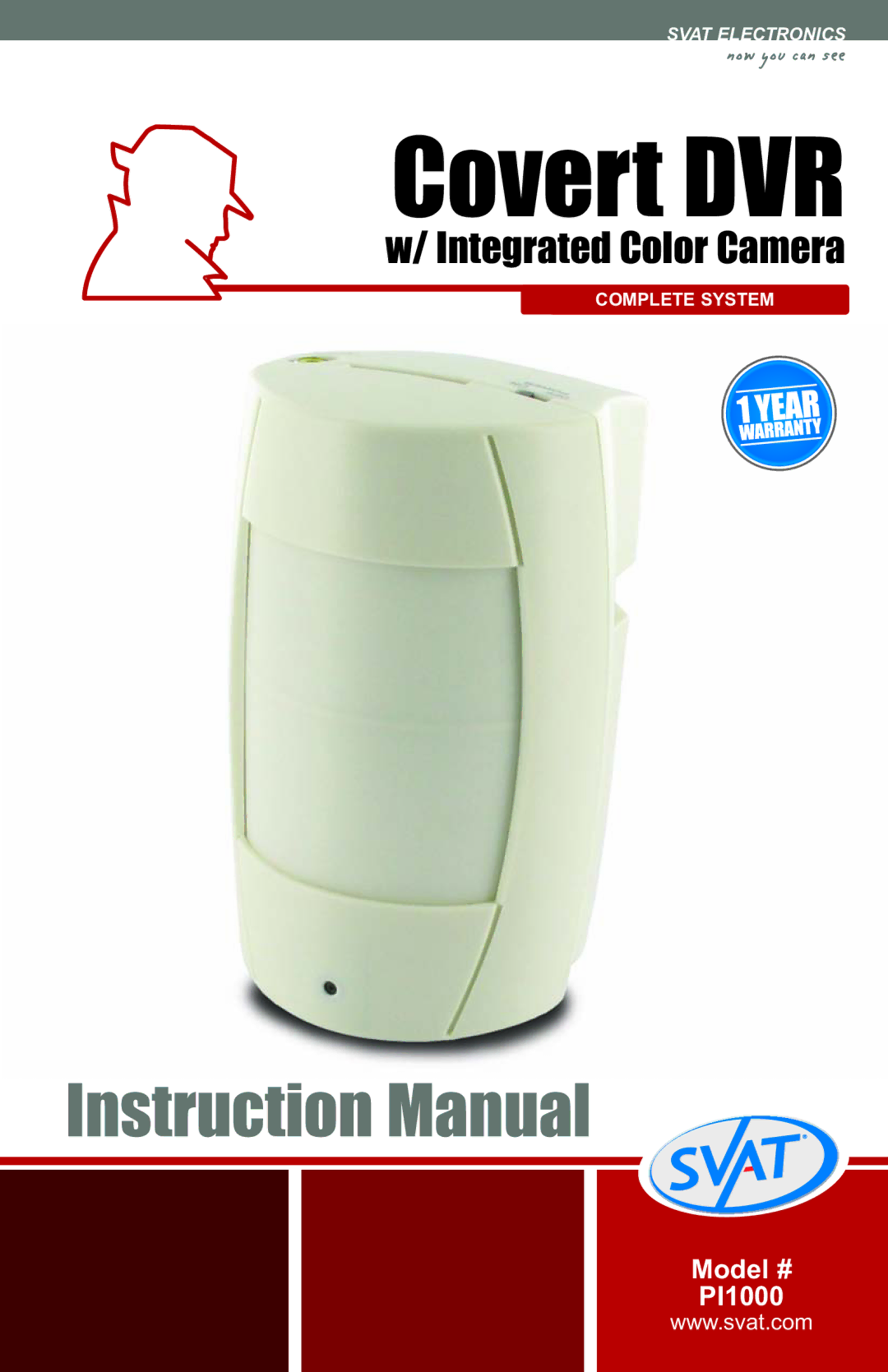 SVAT Electronics PI1000 instruction manual Integrated Color Camera 