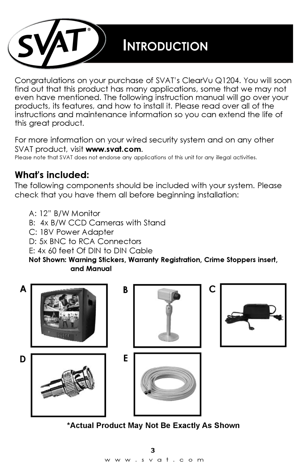 SVAT Electronics Q1204 instruction manual Introduction 