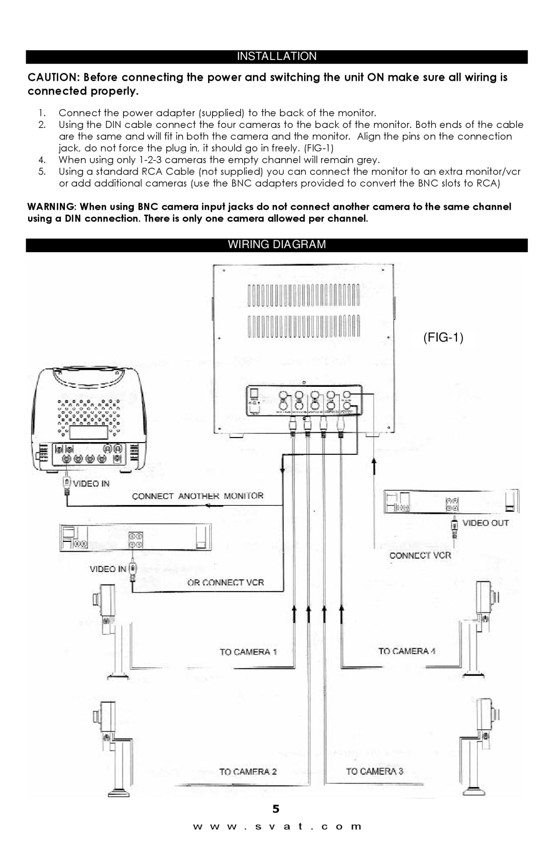 SVAT Electronics Q1204 instruction manual FIG-1, Installation, Wiring Diagram 