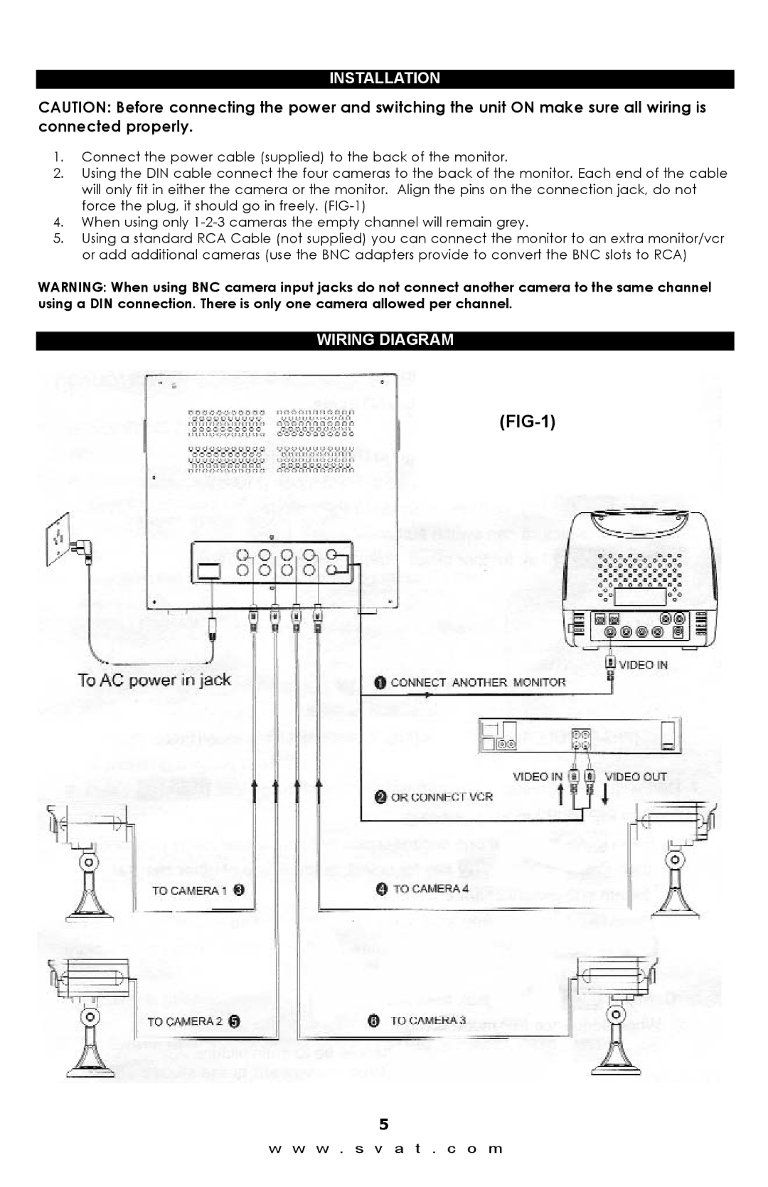 SVAT Electronics Q1404 instruction manual FIG-1, Installation, Wiring Diagram 