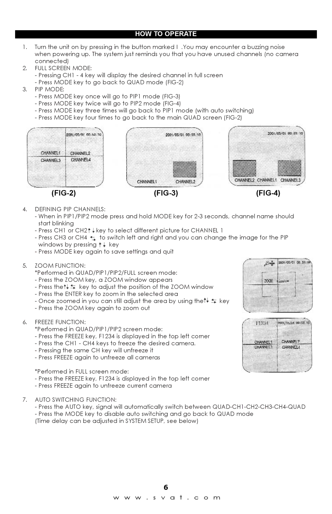 SVAT Electronics Q1404 instruction manual FIG-2 FIG-3 FIG-4, HOW to Operate 