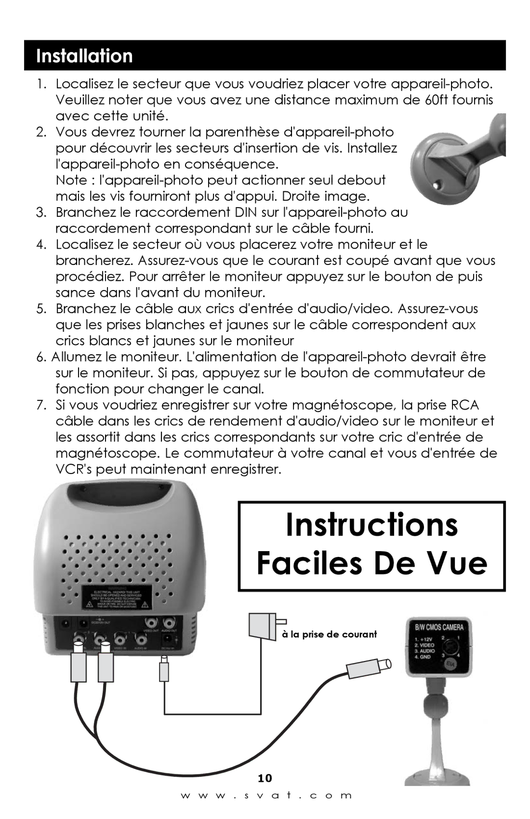 SVAT Electronics qxd600 instruction manual Instructions Faciles De Vue 