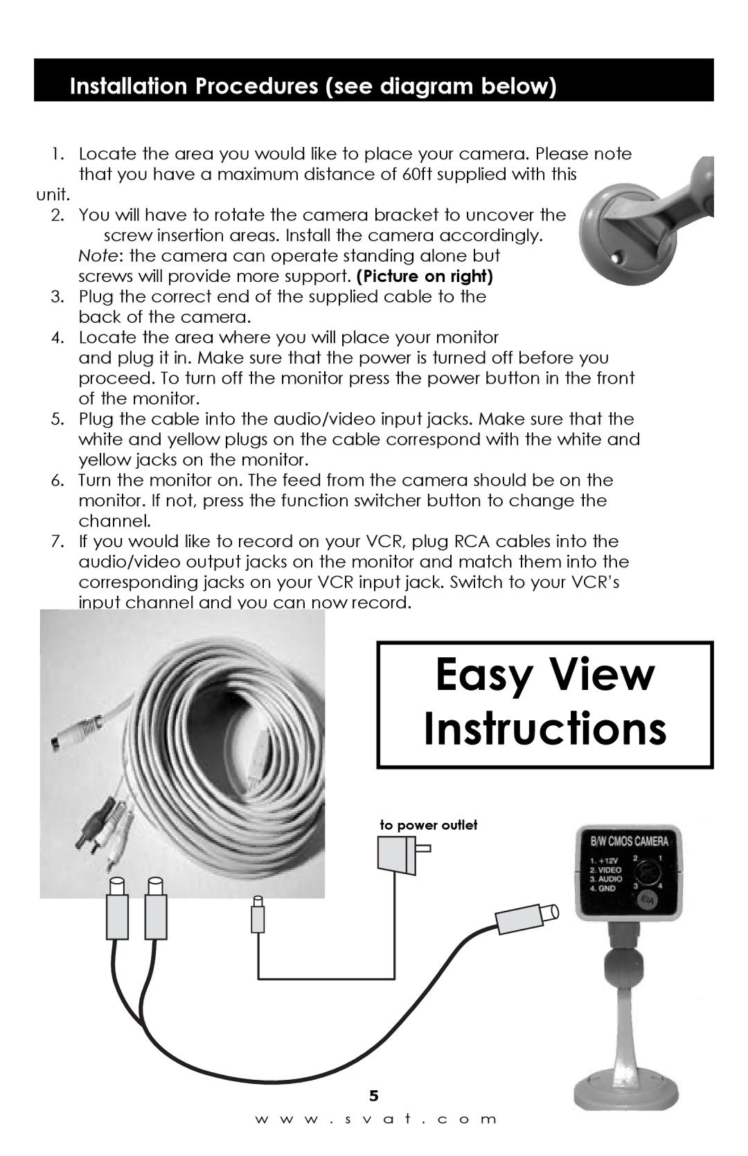 SVAT Electronics qxd600 instruction manual Easy View Instructions, Installation 