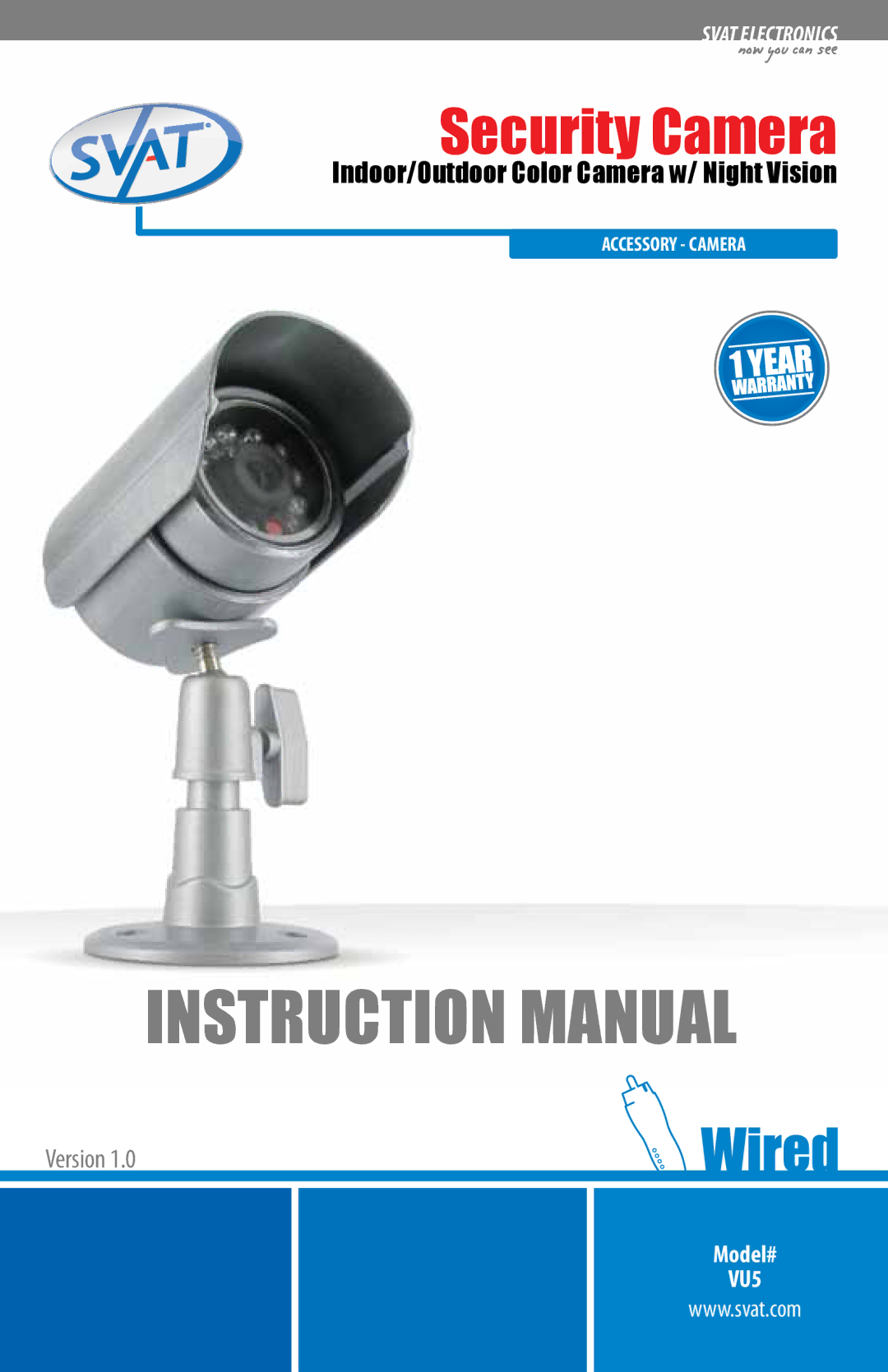 SVAT Electronics VU5 instruction manual Security Camera 