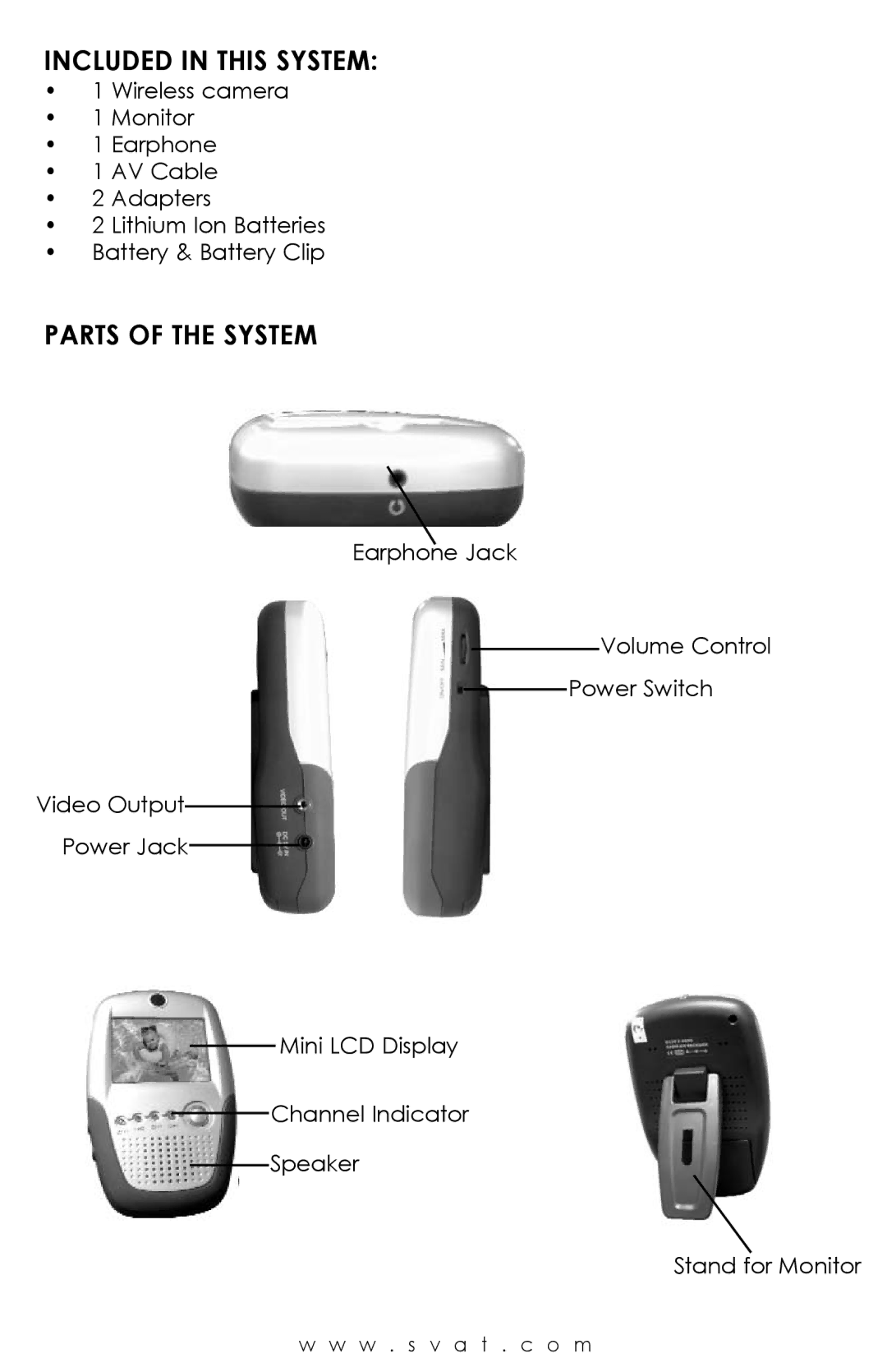 SVAT Electronics WSE300 user manual Included in this System, Parts of the System 