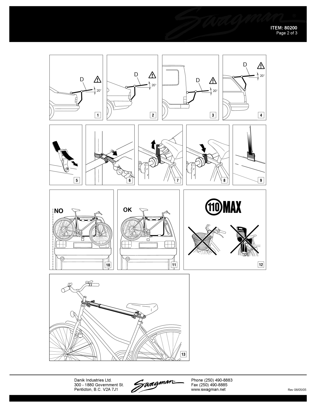 Swagman 80200 manual No OK 