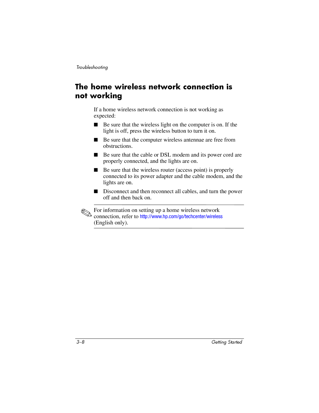 Swann 410769-001 manual Home wireless network connection is not working 