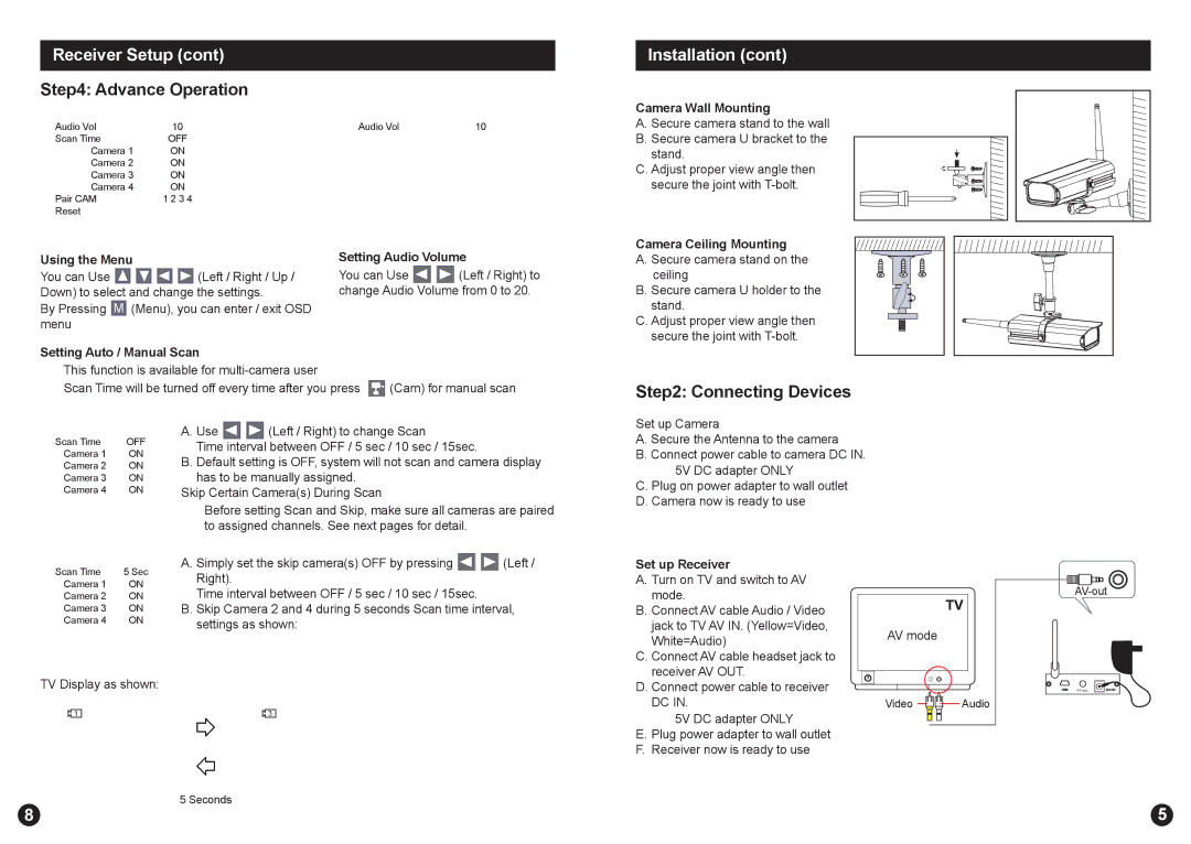 Swann ADW-300 warranty Receiver Setup, Advance Operation, Connecting Devices 