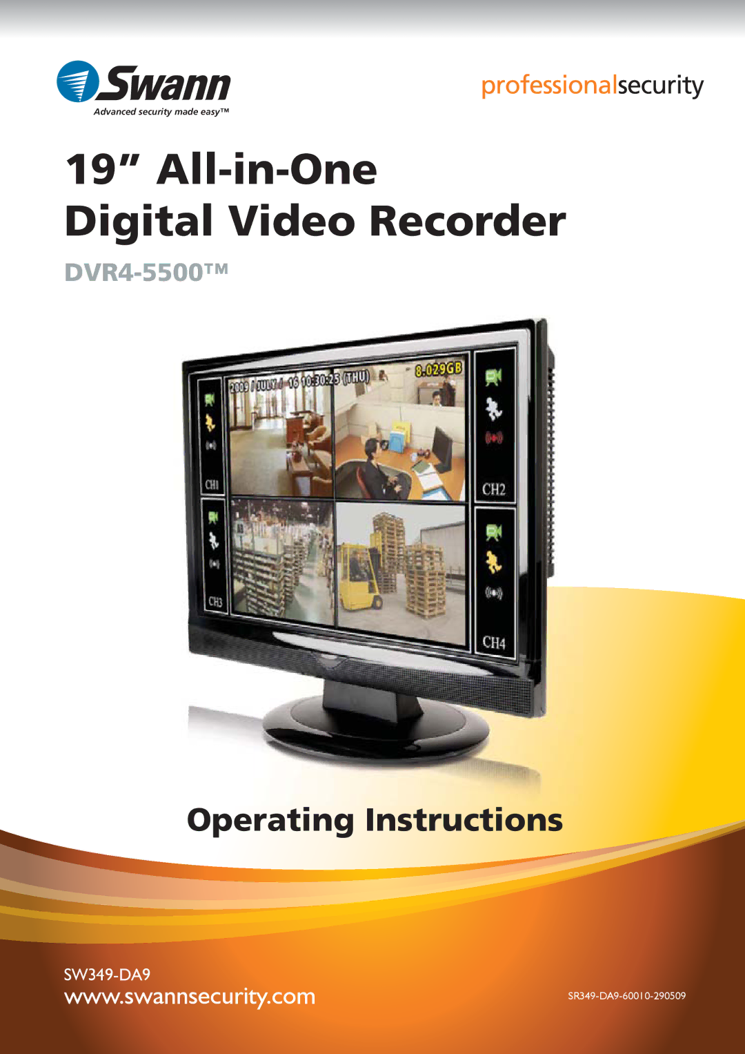 Swann DVR4-5500 manual All-in-One Digital Video Recorder 