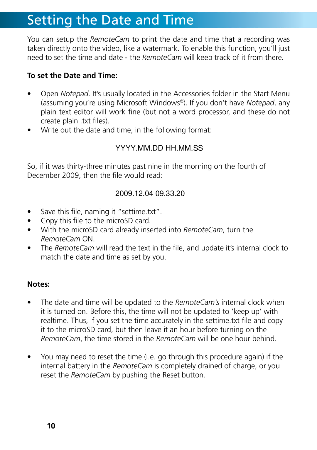 Swann RMC190210T, SR361-RMC, DVR-410 operating instructions Setting the Date and Time, To set the Date and Time 